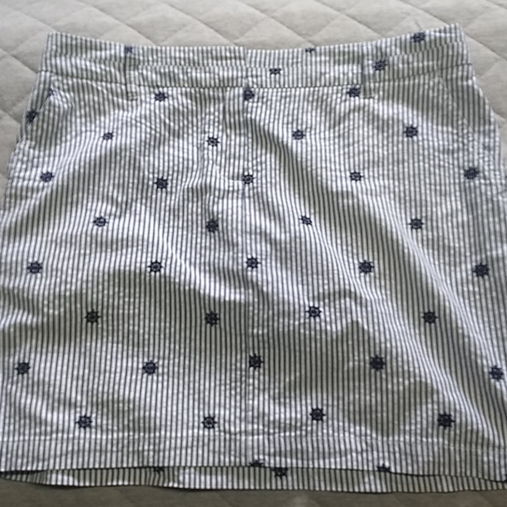 British khaki mini skirt, nautical 10